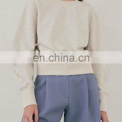 Blank Custom Oversize Crewneck Sweatshirts Women Casual Sports Pullover Add Wool Gym Top Workout Walking Active Wear Clothes photo-5