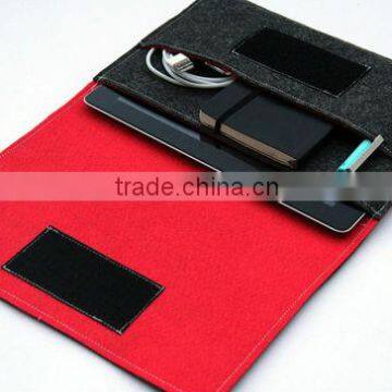 online wholesale comfortale healthy black 2.5 mm wool felt case for 4ipad with mini notebook earing pen holder in side