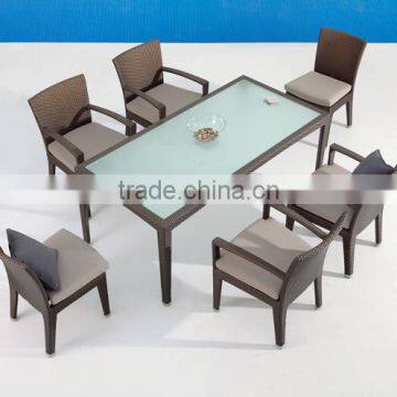 Black Outdoor Wicker Chairs Resin Wicker Synthetic Rattan Dining Set