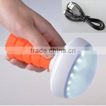 multifunctional 5W led flashlight with USB connector & red flash for warning