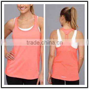 2015 China manufacturer customized women stertch mesh tank top