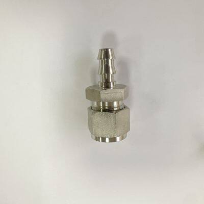Stainless Steel Female Thread to Double Ferrule Straight Fitting, Customizable Sizes, Safe for High-Pressure Systems