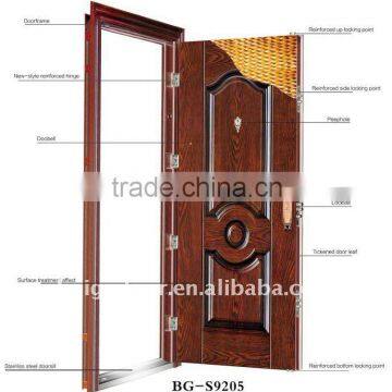 BG-S9205 Exterior iron security single door design