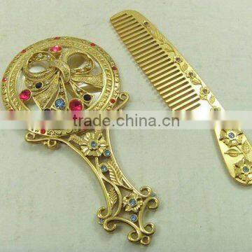 fashion new design metal cosmetic handle mirror