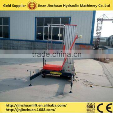 single column aluminum alloy elevator/single mast aluminum alloy lift platform QYLH8-100-1