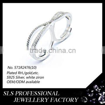 Custom silver jewelry tags rings jewelry white gold plated fashion finger ring for women