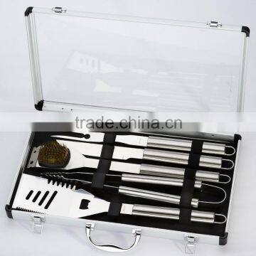 yangjiang factory manufacture stainless steel bbq set with aluminum box