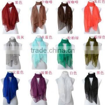 Best Selling Fashion Ladies Soft Chiffon Plain Shawl