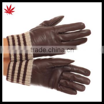 Ladies touch screen leather gloves used for smartphone