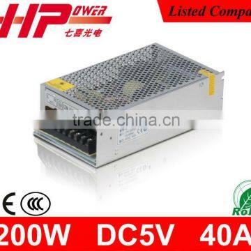 CE RoHS approved constant voltage single output 200w 40a 5v AC/DC computer power supply