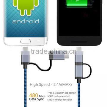 Durable Aluminum Electric Wire Micro USB + USB-C Data Cable photo-6