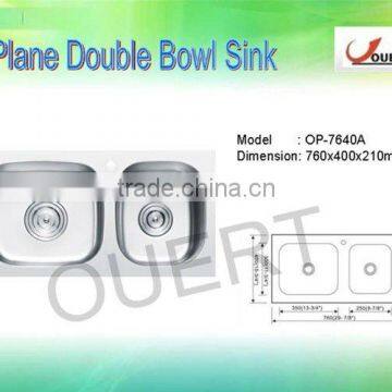 OP-7640A 2012 Newest Stainless Steel Kitchen Sink, SUS 304 or SUS 201, Double Bowl Laundry Sink