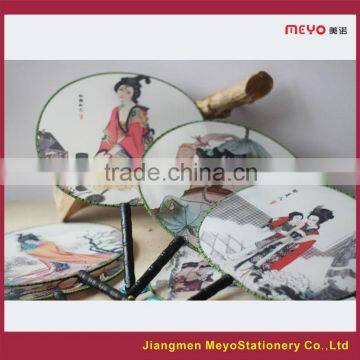 2015 Decorative Gift Customized Bamboo Round Silk Hand Fan photo-2