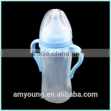 Wholesale Baby product soft silicone baby feeding food water bottle feeder with PP screw cap