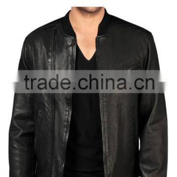 LUSH LEATHER BIKER JACKET WITH TRENDY CHEST POCKETS