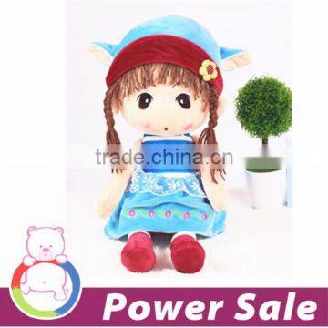 2016 unique design sitting girl doll stuffed toys