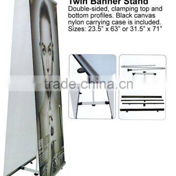 Aluminum 80*200 size Double side L banner stand