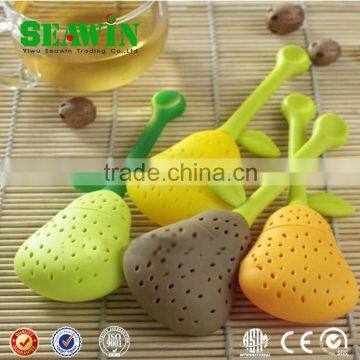 colorful pear tea strainer silicone pear infuser teabag