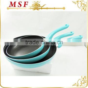 hot sell classic style pressed aluminum nonstick coating fry pan set colorful looking