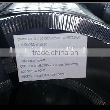 dx51d z100 galvanized steel coil(TJINDUSTRAIL14061348-Z80-275)