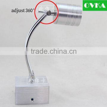 NEW! 3w 5w hotel bedside light with flexible gooseneck LED wall light reading lamp 12V