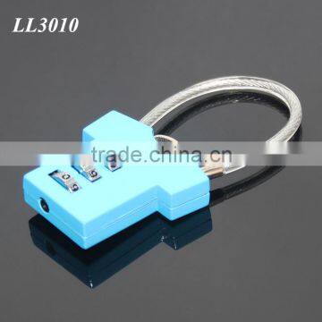 Steel Wire Resettable 3 Digit Combination Travel Luggage Suitcase Padlock Alloy T-shirt Metal Digital Locker Lock photo-2