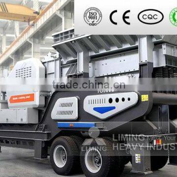 Liming 80-100t/h trailer-mounted mobile crusher/small hammer crusher with resonable price