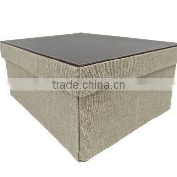 Foldable PU Leather Edge, Linen Storage Box for Home or Hotel Supplies