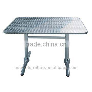 Square outdoor used cast polished aluminum table