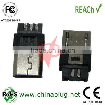 High Quality raw material micro usb male pcb connector