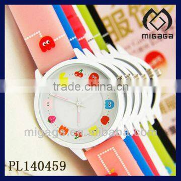 silicone watch of fruit dial nice cartoon fruit watch kid's cute fruit watch