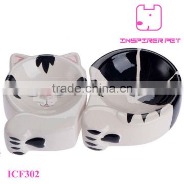 Pet Ceramic Feeder Bowl Pottery Cat Food Bowl