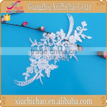 Best selling fancy polyester embroidery lace motifs dry lace with sequins