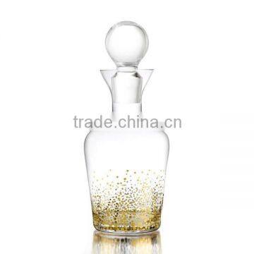 Japan and Korea style gold plated spot wine bottle decanter with stopper