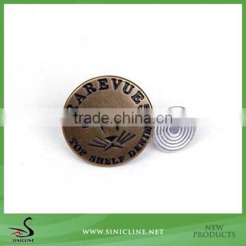 Sinicline custom metal jeans button,shank button,jacket button for the coat
