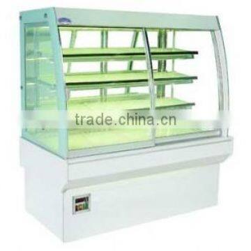 Marble refrigerated glass cake showcase, commercial cake displayer cooler