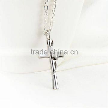 DAIHE stainless steel christian cross druzy necklace