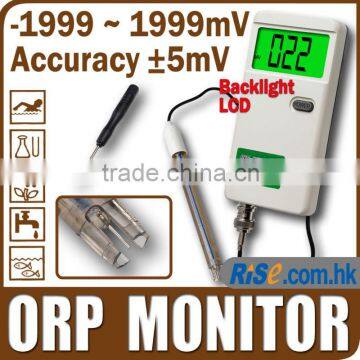 Rechargeable ORP Monitor Meter Water Tester Replaceable BNC Probe AC Adapter