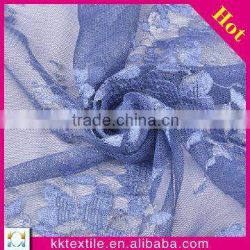 Nylon mesh fabric with sliver cord lace designs