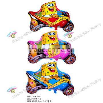 2016 spongbob motor bike shaped helium balloons