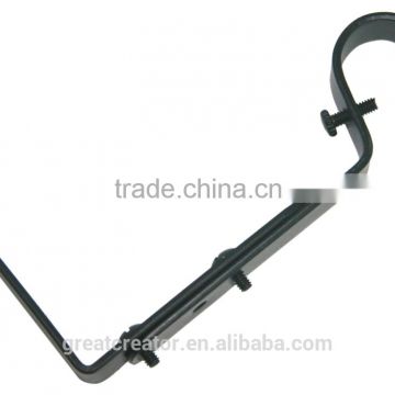 Black Adjustable Curtain Rod Brackets Curtain Hardware Brackets for 7/8" (22mm) Curtain Rods