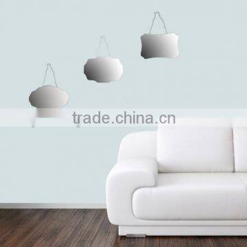 30x40cm assorted wall hanging frameless mirror with metal chain in cheap price
