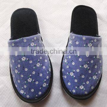 close toe printing cloth ladies indoor slipper