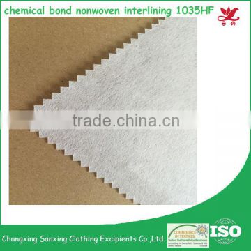 nonwoven fusible interlining chemical bonded interlining fabric