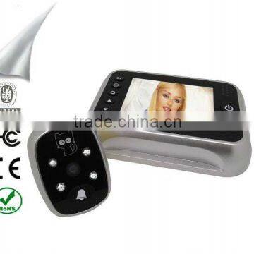 peephole video door phone +camera lock system peephole camera 3.5" with Menu setting + Video and photo