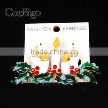 Fashion Jewelry Charming Candle Leaves Shape Red Rhinestone Pin Brooch Promotion Wedding Party Gift Apparel Accessories photo-4