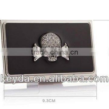 Fashion skull metal Business Card Case Stainless Steel Silver Aluminium Business ID Credit Card Holder Case Cover