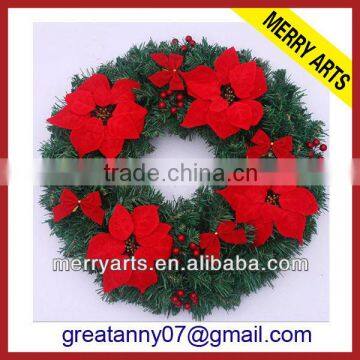 Alibaba hot sale custom christmas wreath 12 inch red berry christmas decoration wreaths wholesale