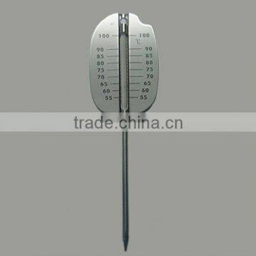 cheapest flat stainless steel meat thermometer with glass tube sensor