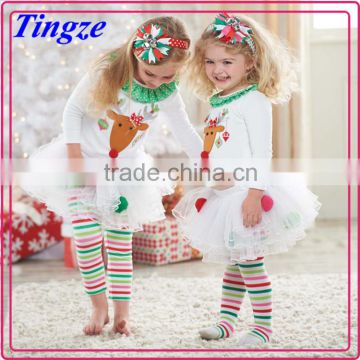 Wholesale children christmas designs clothes set lovely baby girls dresses TR-CA08